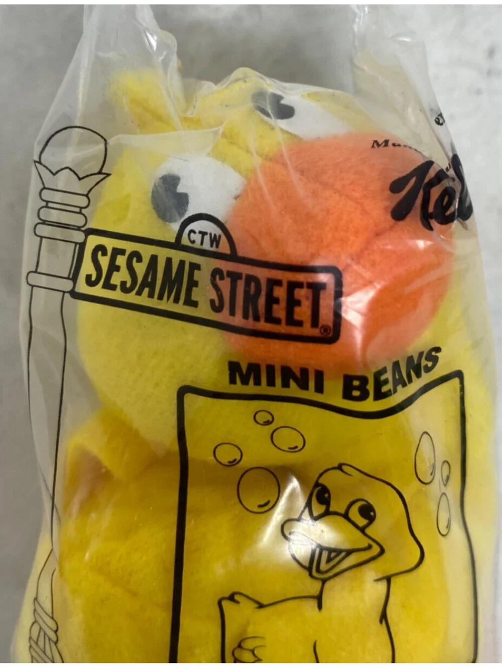 Vintage Kelloggs Sesame Street Rubber Duckie Mini Beans Toy 1999 Tags 3